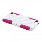 Wholesale iPod Touch 5 Mesh Hybrid Case (White-Pink)